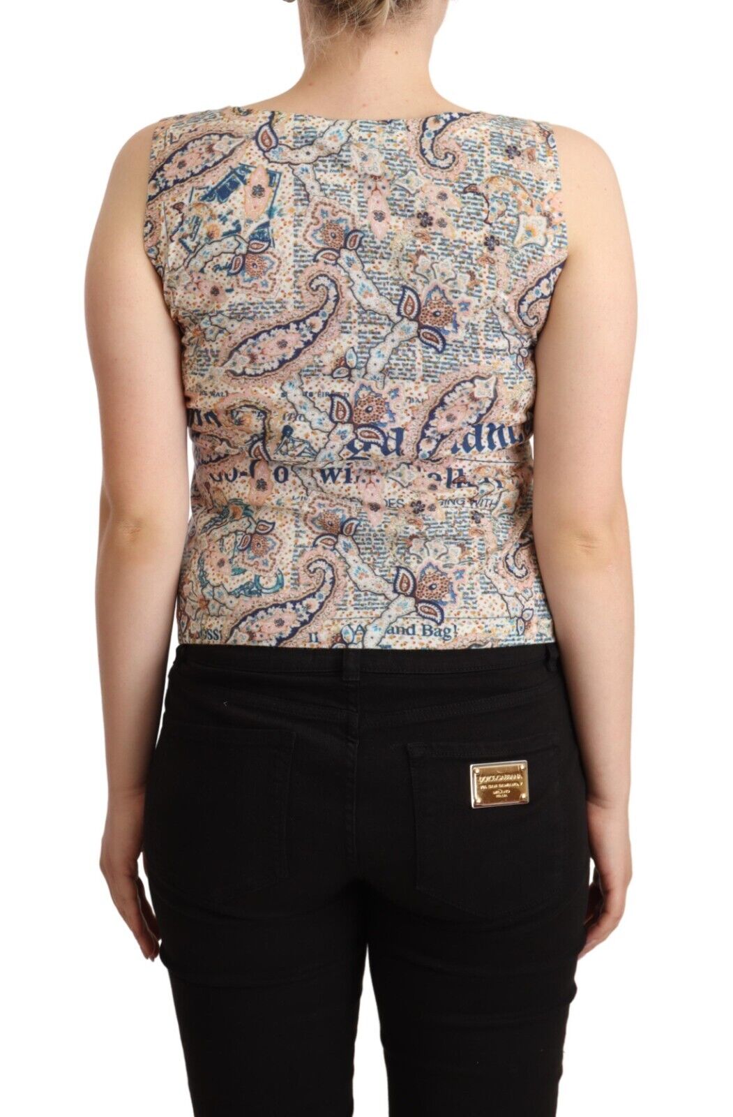 John Galliano Multicolor Cotton Sleeveless V-neck Tank Top - Fizigo