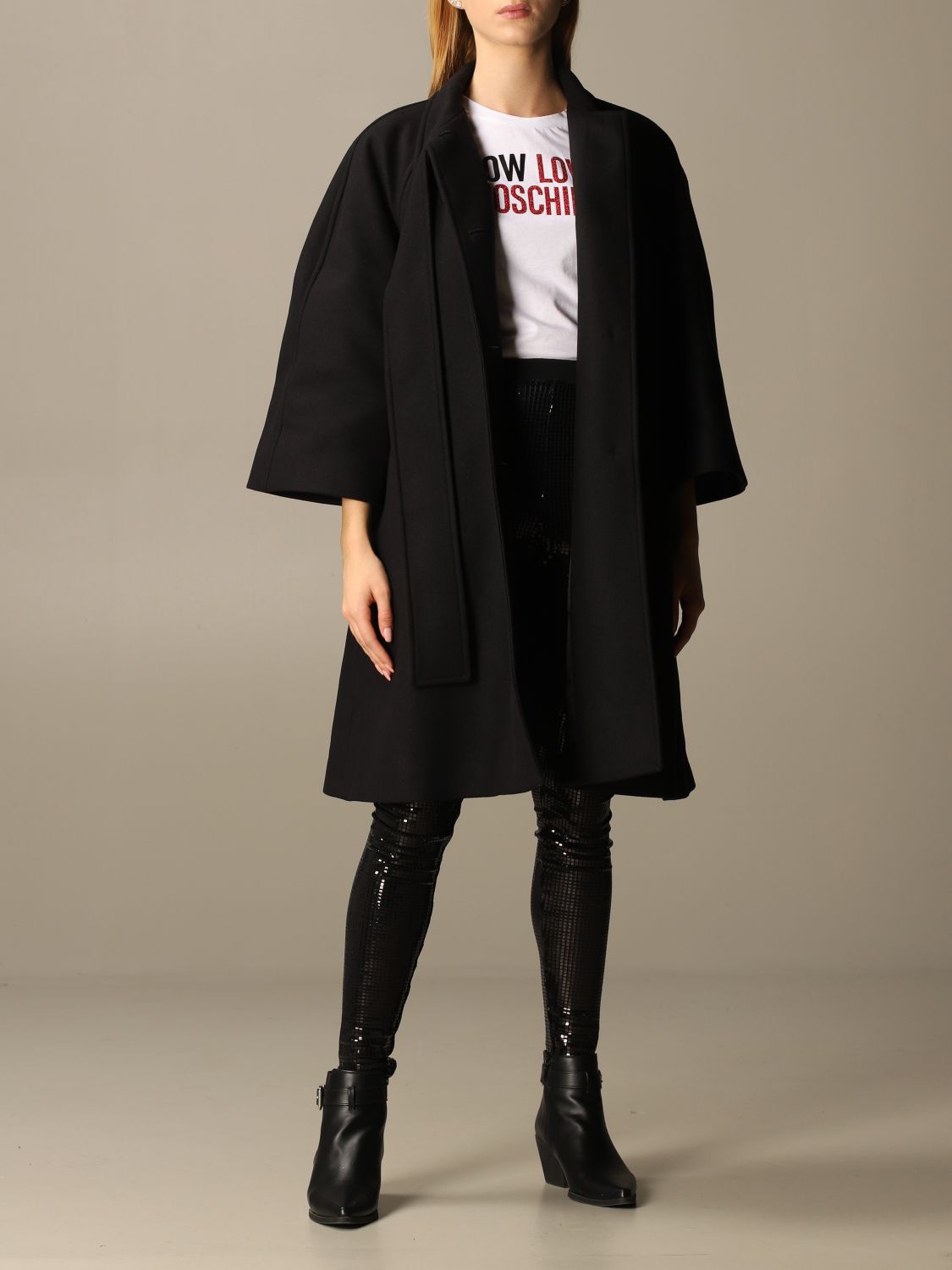 Love Moschino Black Wool Jackets & Coat - Fizigo