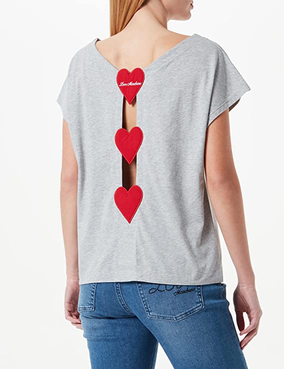 Love Moschino Gray Cotton Tops & T-Shirt - Fizigo