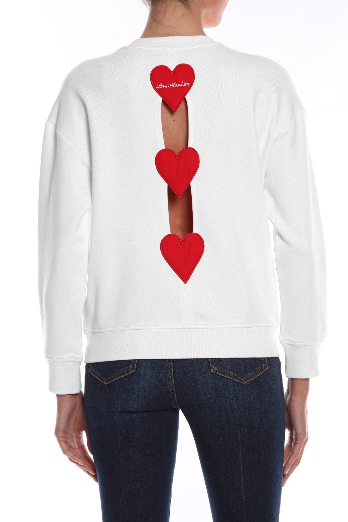 Love Moschino White Cotton Sweater - Fizigo