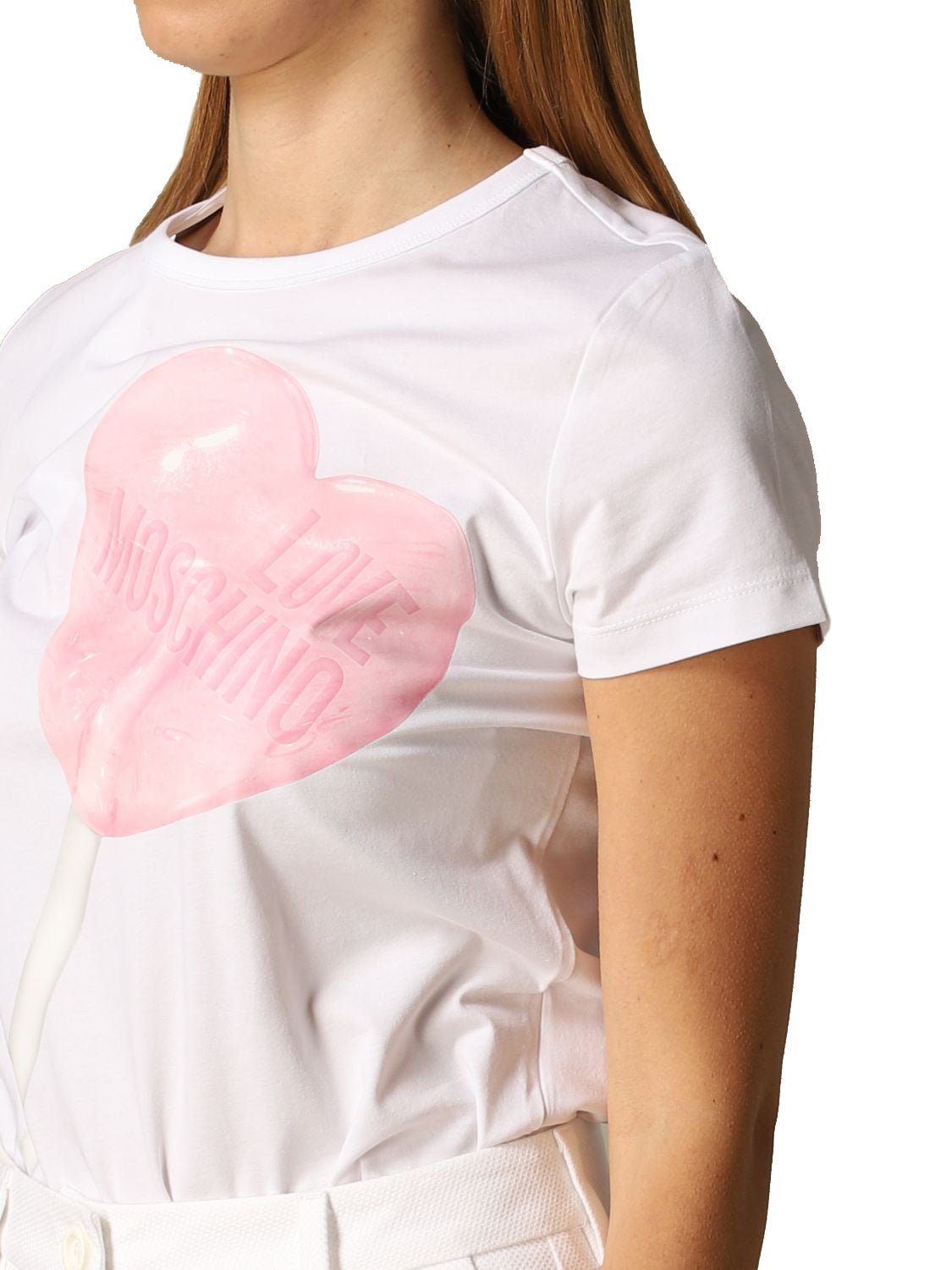 Love Moschino White Cotton Tops & T-Shirt - Fizigo