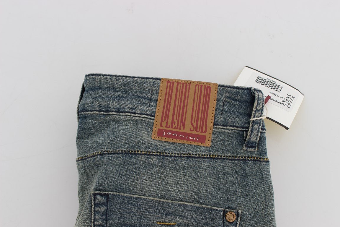 PLEIN SUD Blue Wash Cotton Stretch Skinny Slim Tight Fit Jeans - Fizigo