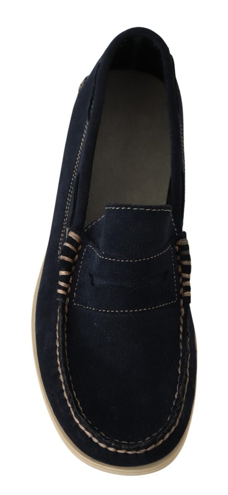 Pollini Blue Suede Low Top Mocassin Loafers Casual Men Shoes - Fizigo
