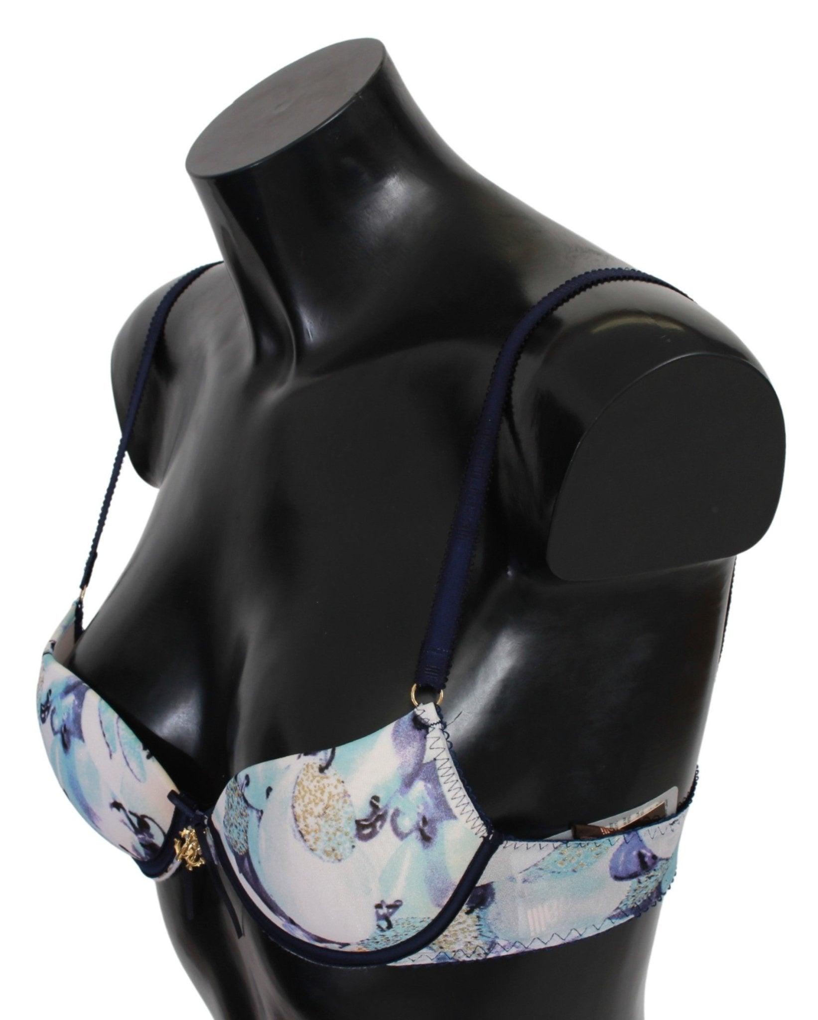 Roberto Cavalli Blue Printed Nylon Reggiseno Bra Underwear - Fizigo