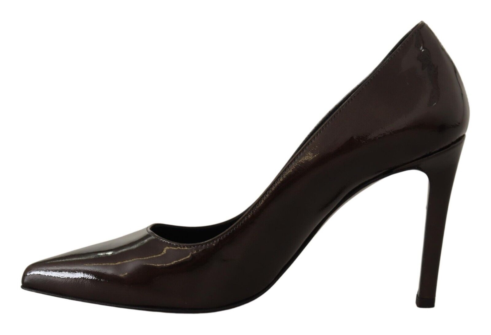 Sofia Brown Patent Leather Stiletto Heels Pumps Shoes - Fizigo