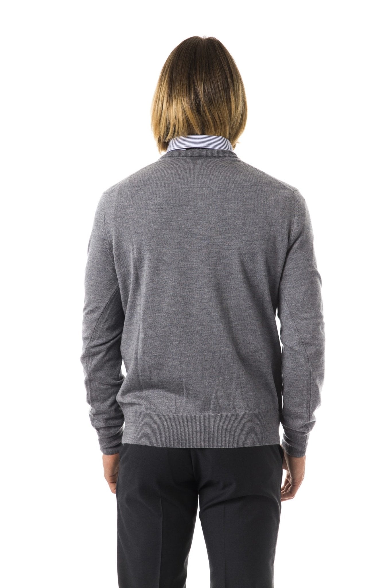 Uominitaliani Gray Merino Wool Sweater - Fizigo