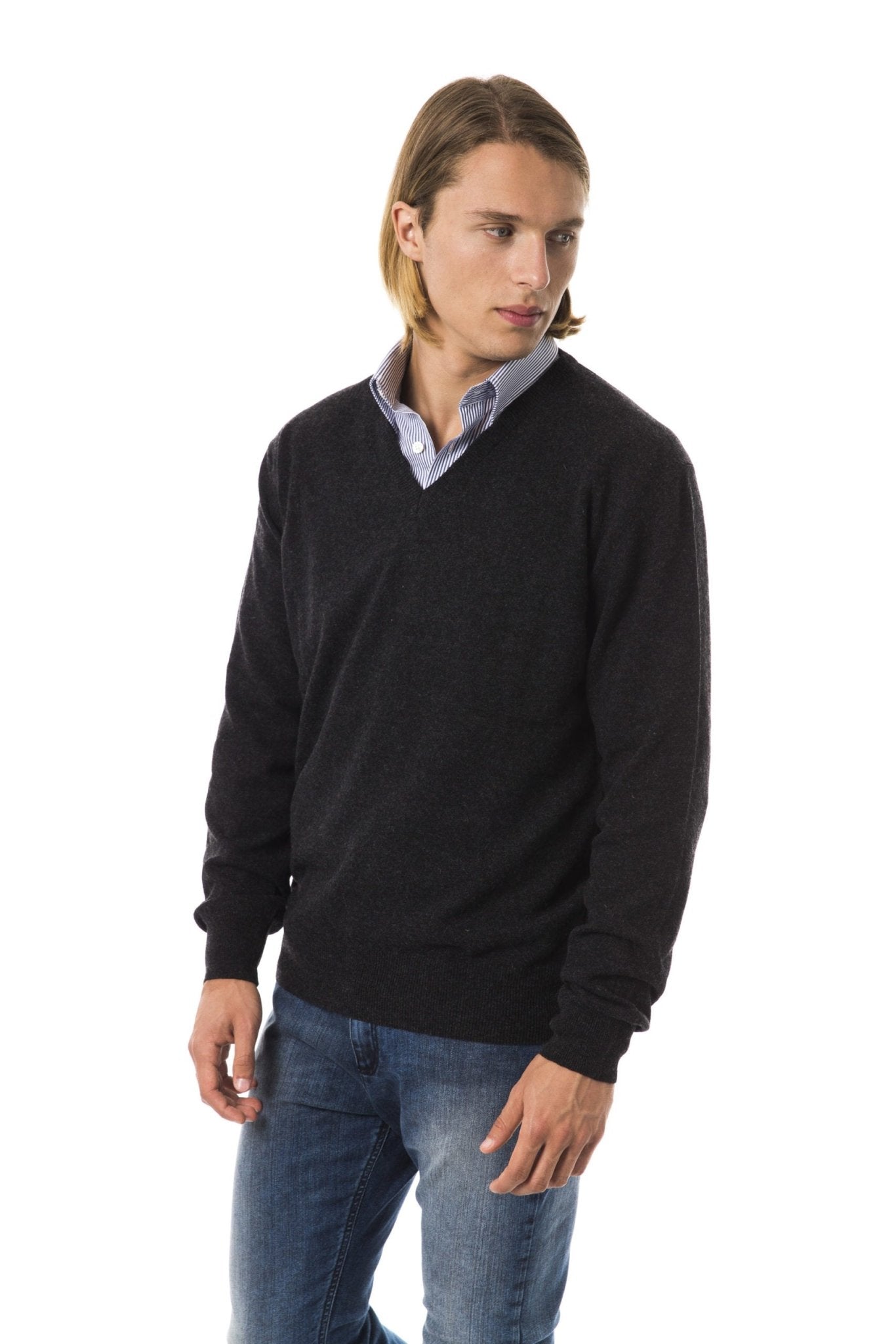 Uominitaliani Gray Wool Sweater - Fizigo