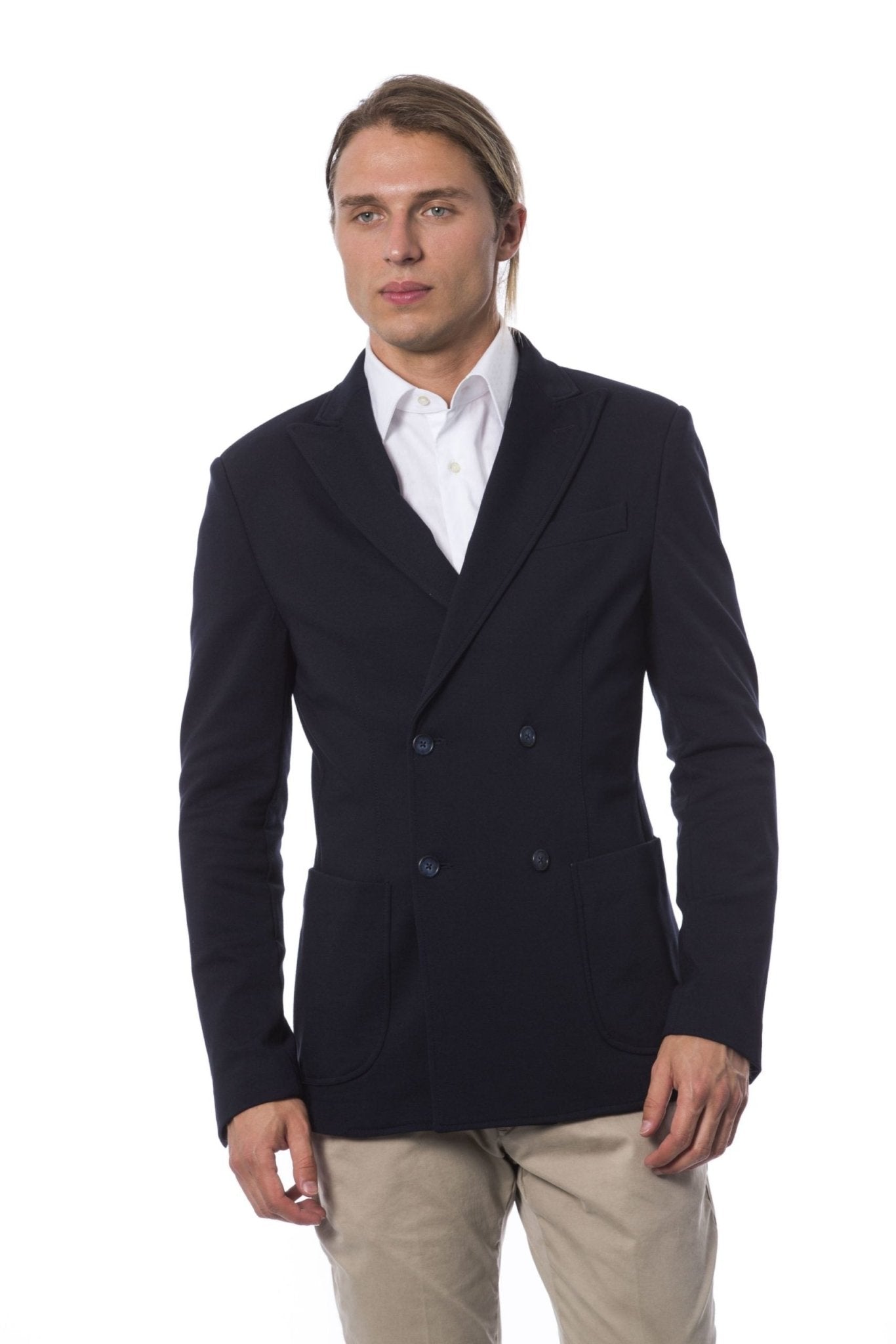 Verri Blue Viscose Blazer - Fizigo