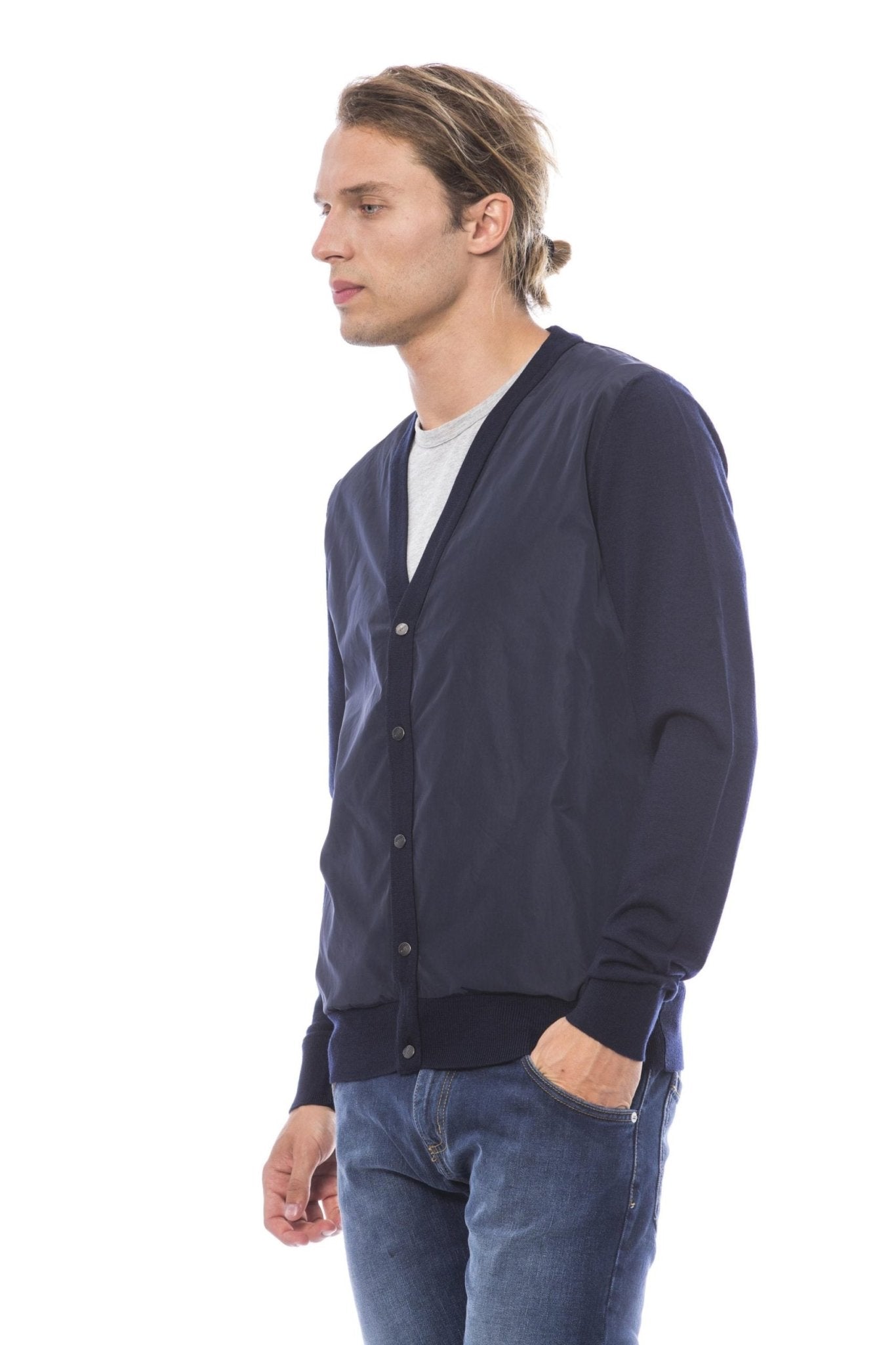 Verri Blue Wool Cardigan - Fizigo