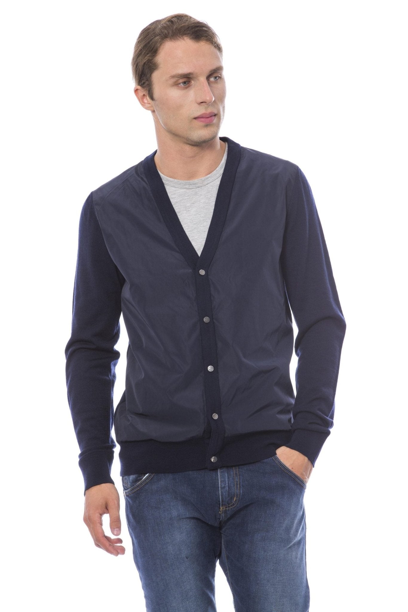 Verri Blue Wool Cardigan - Fizigo